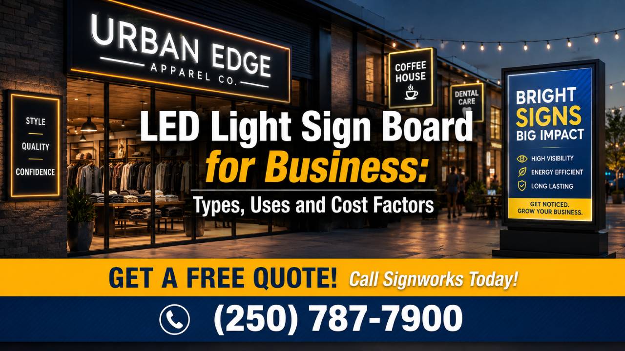 LED Light Sign Board for Business: Types, Uses & Cost Factors